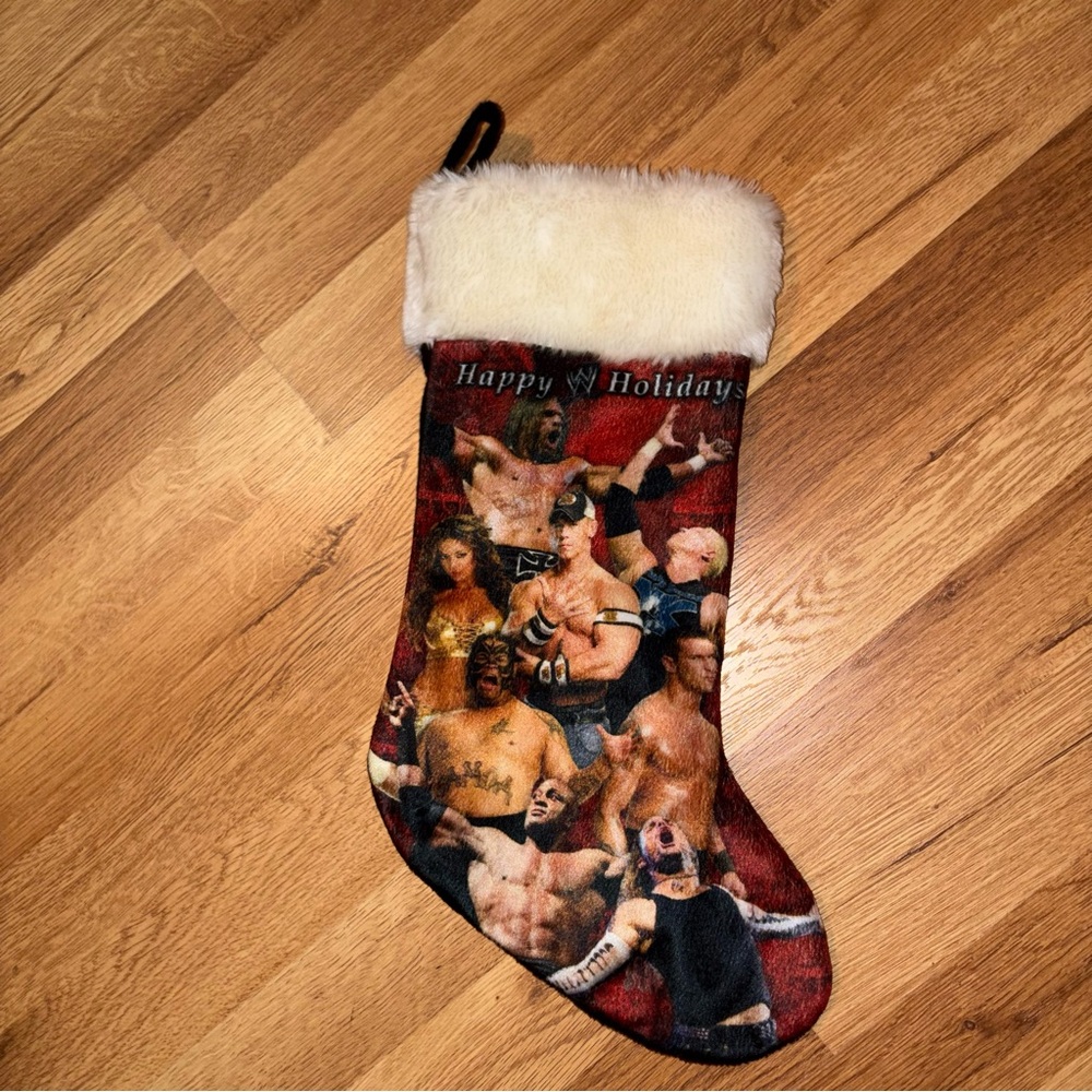 WWE White Plush Stocking